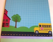 School Bus double-sided clipboard