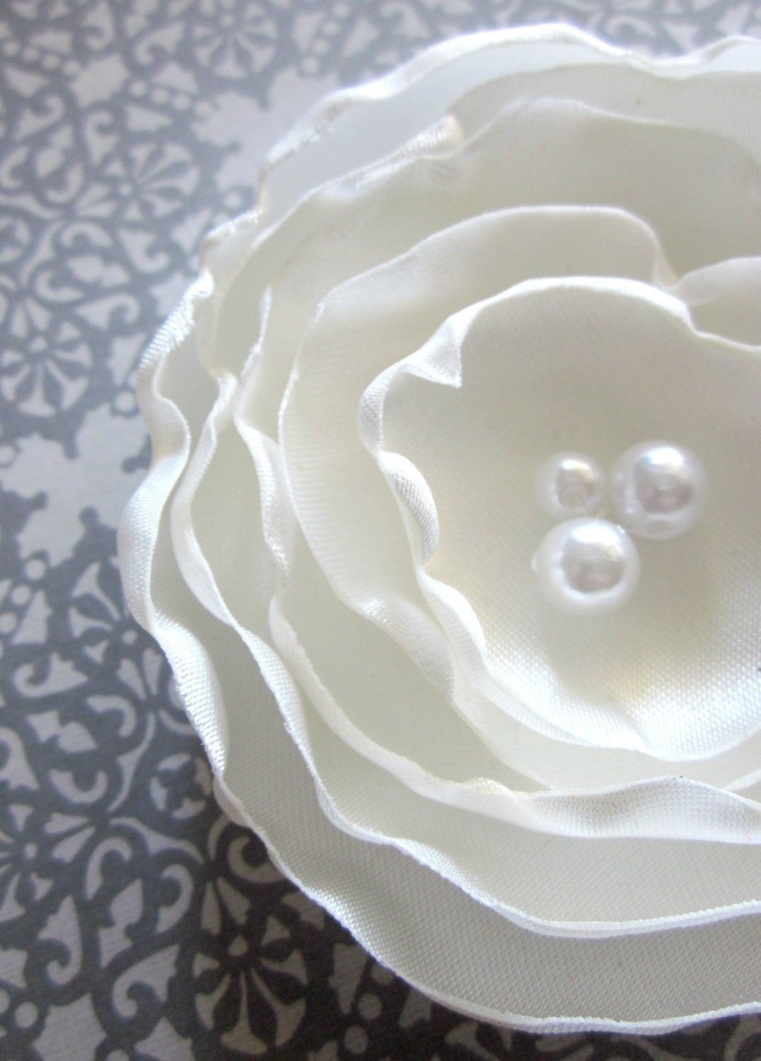 White Flower Hair Clip