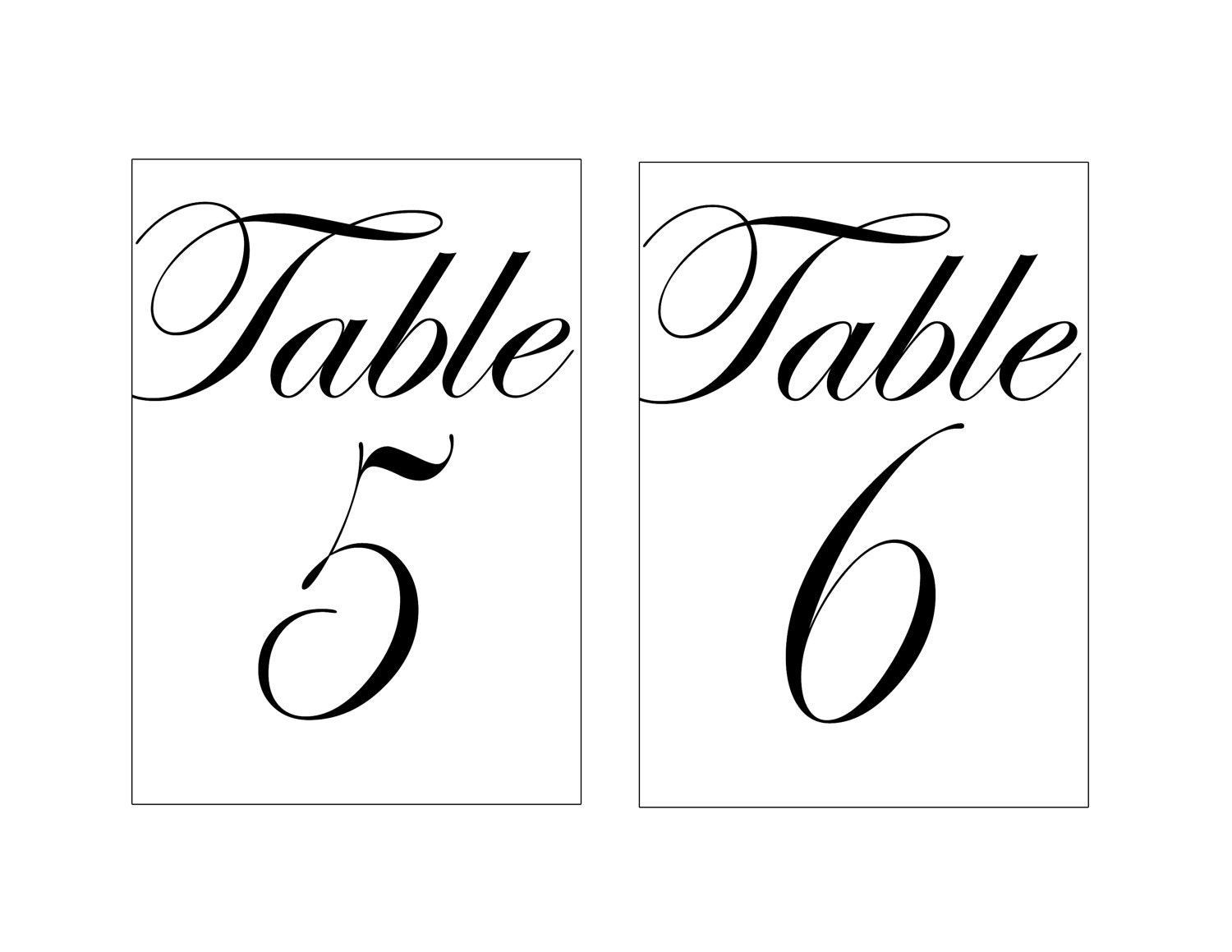 Printable Table Numbers 16 to 30 4X6 size by MERRILYDESIGNS