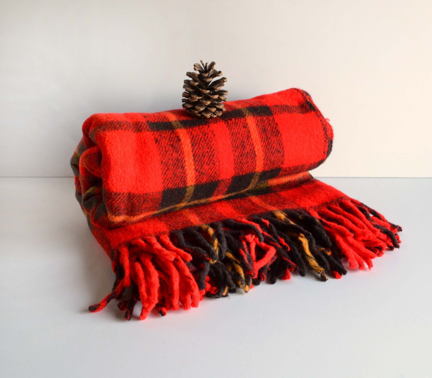 Vintage Red Plaid Classic Throw