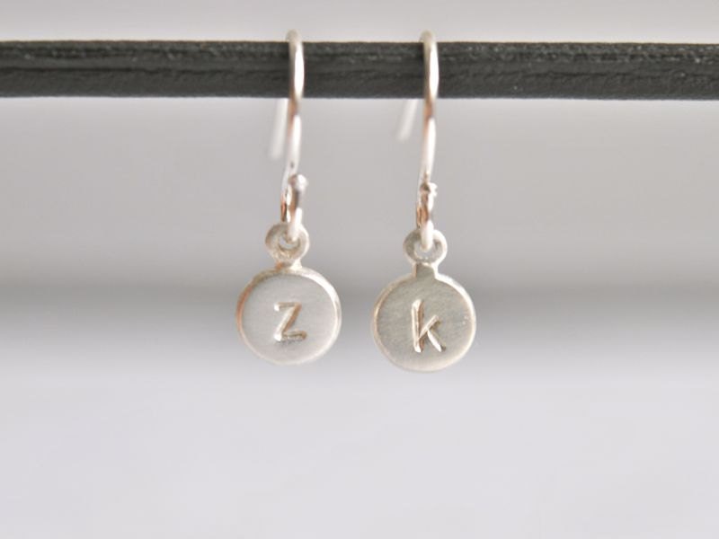 Solid Sterling Silver Round Dot Earrings - Custom Stamped