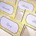Editable and Printable - Yellow Damask Placecard Food Labels/Tags - (4) Digital Files