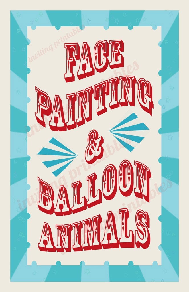 Circus Carnival Birthday Party Signs -Pay it forward PIF