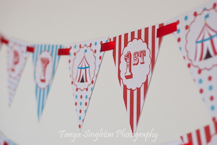Circus Carnival Birthday Banner-with Name & Age - You Print
