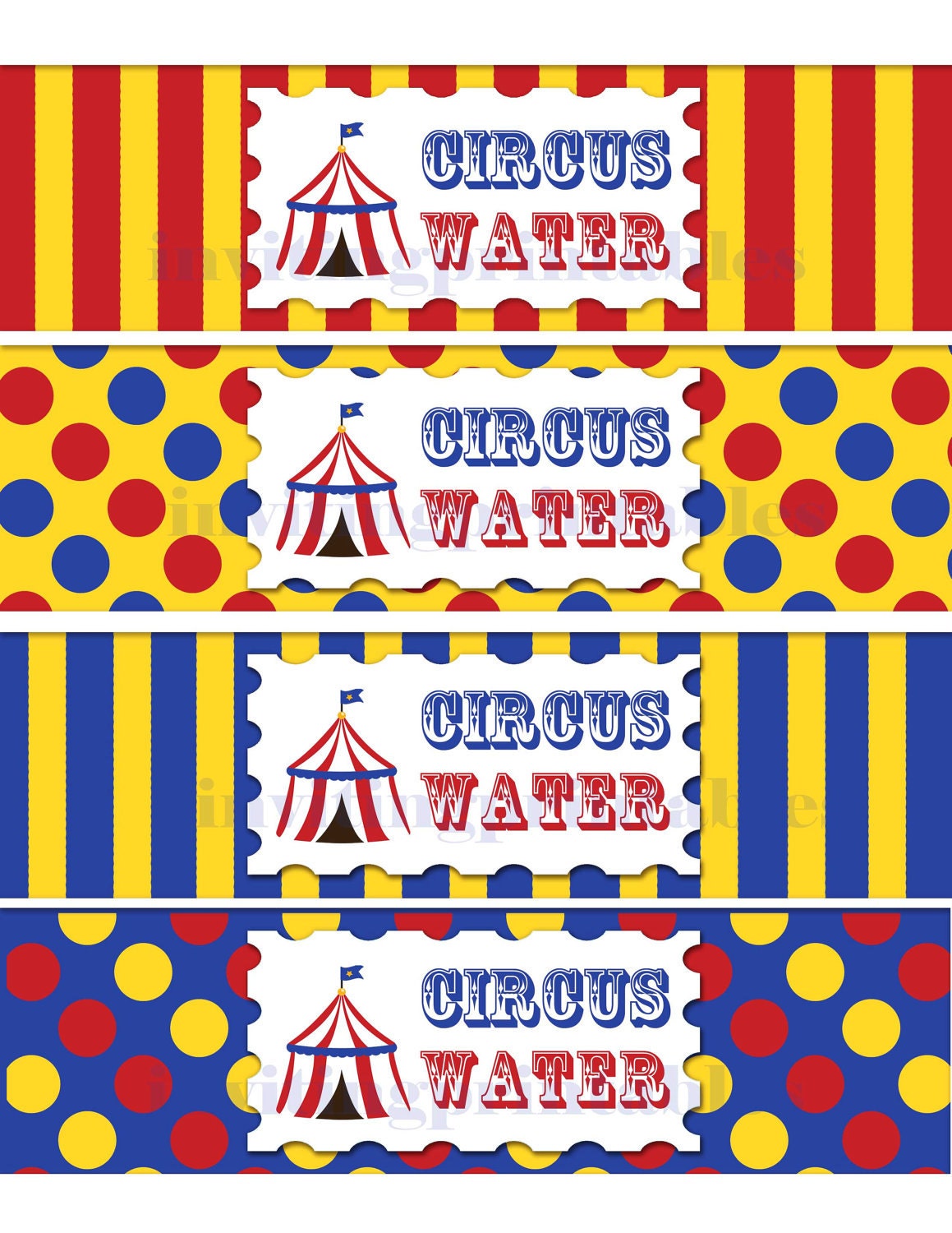 Circus- Water Bottle Wraps