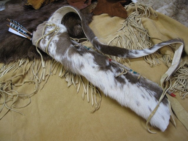 Deer Skin Arrow Quiver, hair on