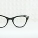 Black Cat Eye 1950's Horn Rim Eyeglasses Rhinestone Decorated Wide 46/22 Squared Lens High Quality Hybrid Optical Frame