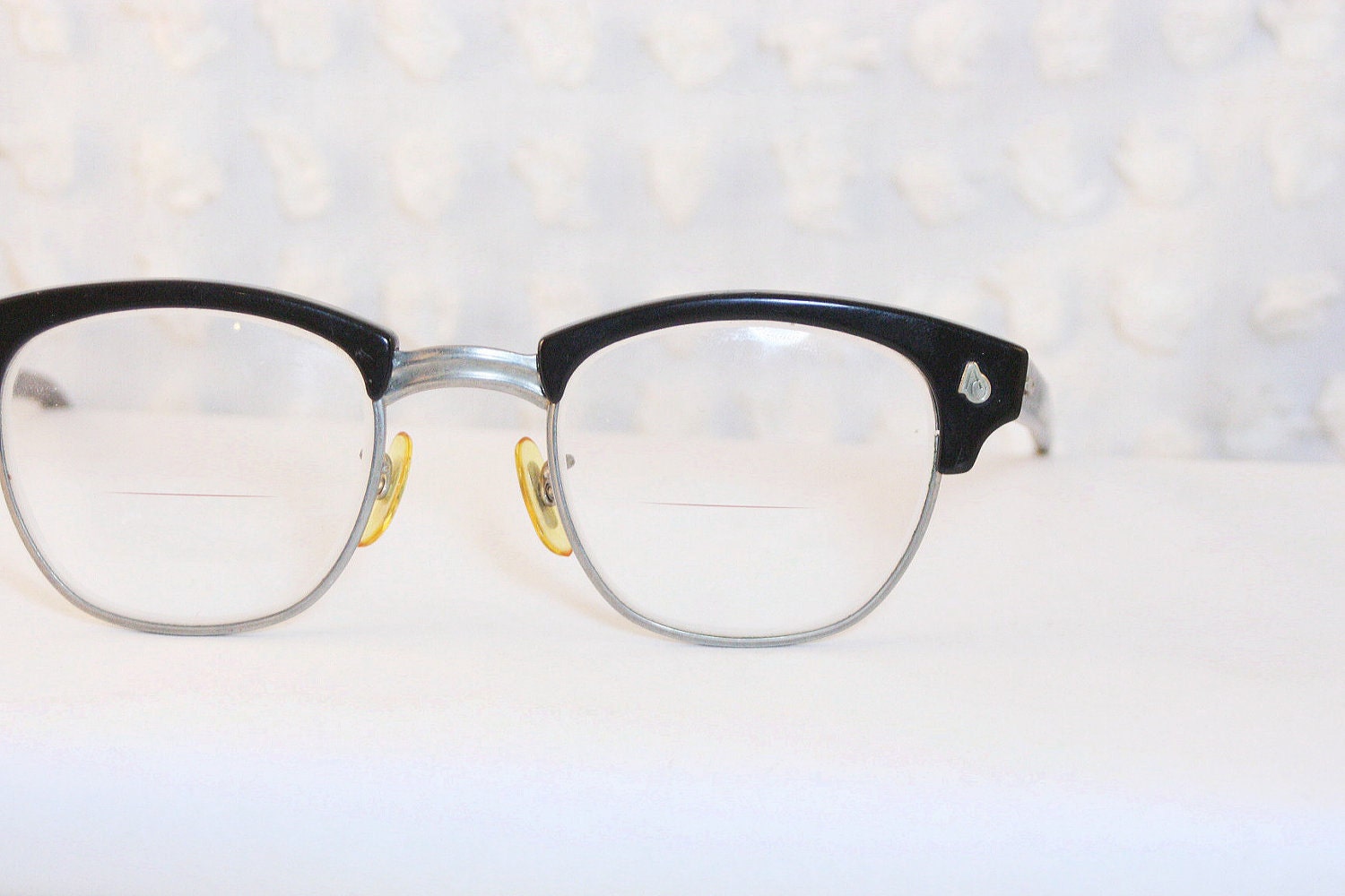 Black Browline 1950's Wire Rim Eyeglasses Silver G by DIAeyewear