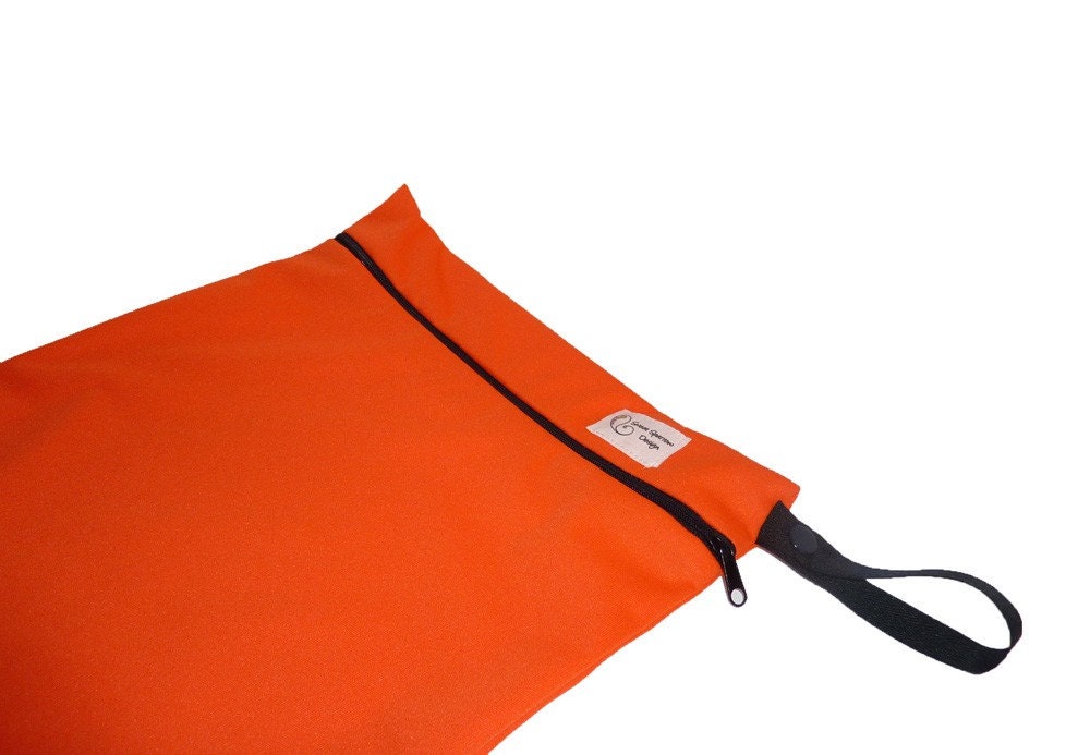 Eco Friendly Medium WET BAG Swim Diaper Bag - You Pick PUL Colour, Snap Handle