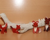 Felted fox, felted toy miniature, felted wild animals, natural wool toys, felt animal