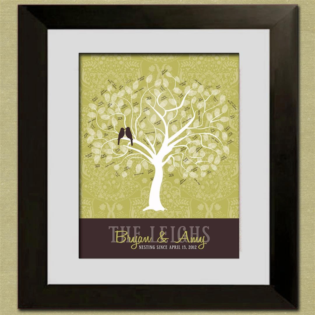 Sale Wedding Guest Book Fingerprint Tree - Personalized Sage Tree - Custom PDF - DIY Wedding - Print it Yourself