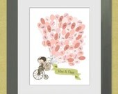 Wedding Guest Book Signature Alternative - Vintage Balloons - 12" x 18" - Up to 75 guests - DIY Wedding Printable File