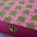 Handpainted Wooden Jewelry Box- Pink and Green Turtle Pattern