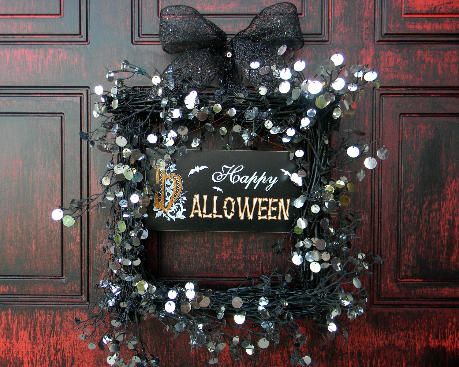 Black Magic...Halloween Fall Door Wreath Decor