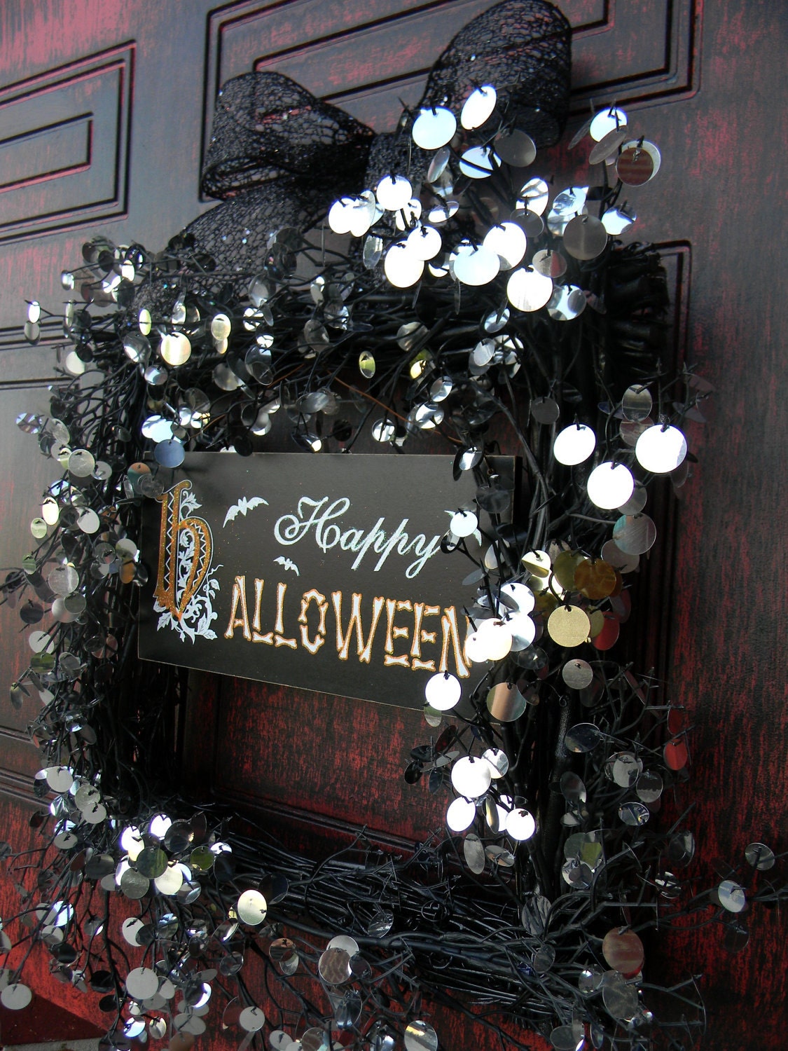 Black Magic...Halloween Fall Door Wreath Decor