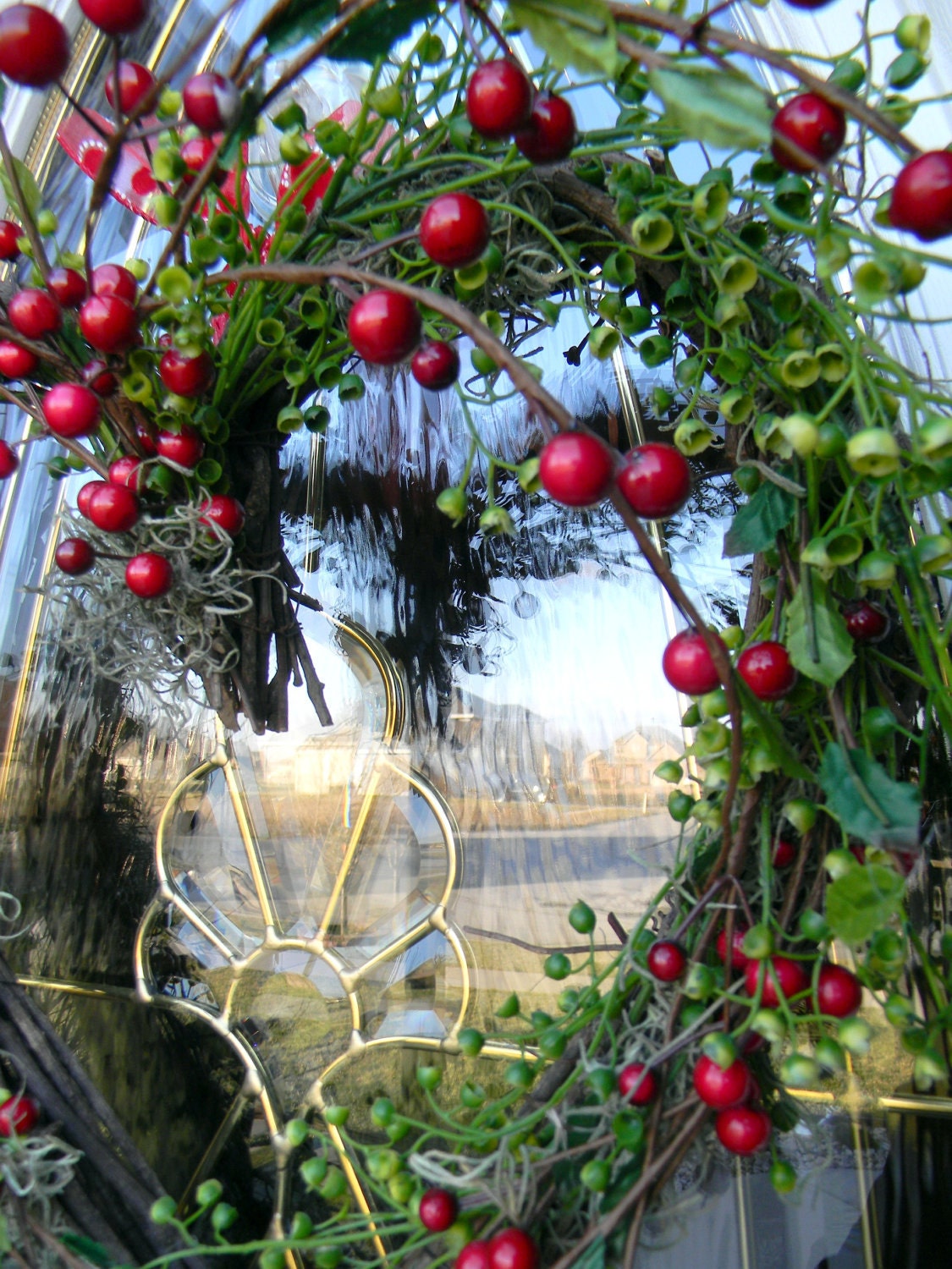 Grapevine Heart Door Wreath Decor.."Berry Kisses"