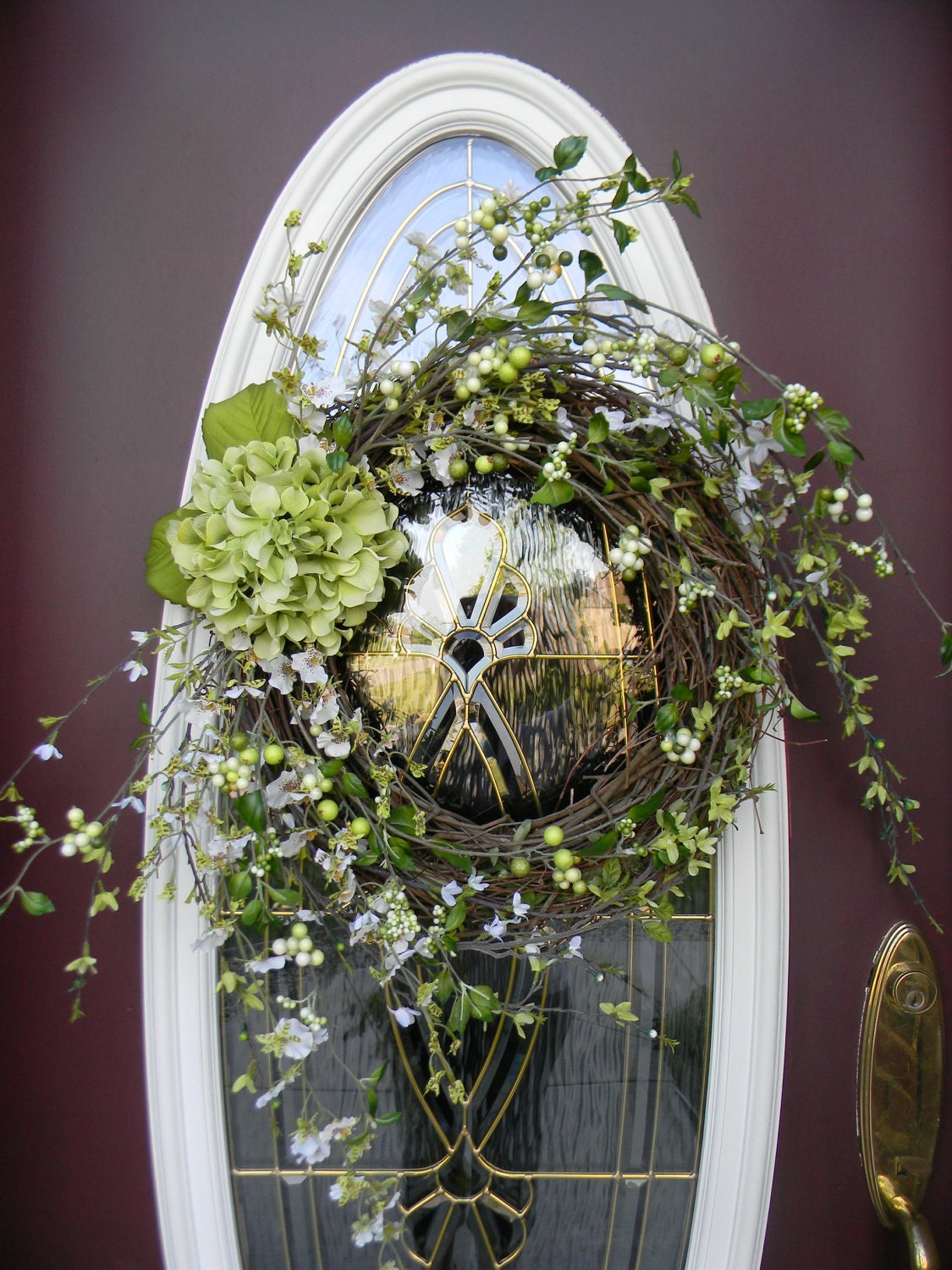 Grapevine Door Summer Spring Wreath Decor.."Sassy Hydrangea"