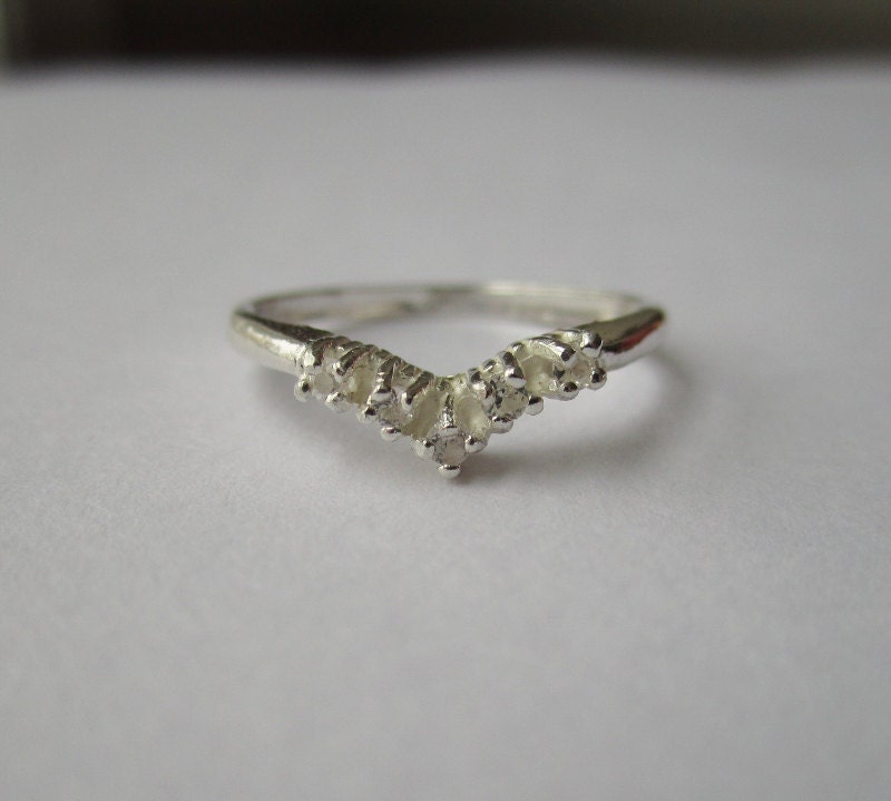 Natural White Zircon Wedding Band - Size 7 - CobbledStone