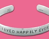 Ever After - Hand Stamped Cuff Bracelet - Sterling Silver - Five Sixteenths Inch