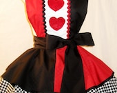 Inspired Alice in Wonderland Queen of Hearts Apron