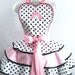 Carhop Retro Polka Dot Pink Poodle Pin up Girl Apron