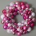 PINK WHITE Silver Ornament Wreath