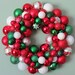 RED, White and GREEN CHRISTMAS Ornament Wreath