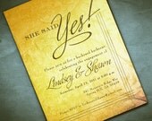 She Said Yes Vintage Invitation