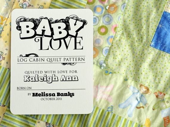 Baby Themed Personalized Quilt Label by shannahjsmith on Etsy