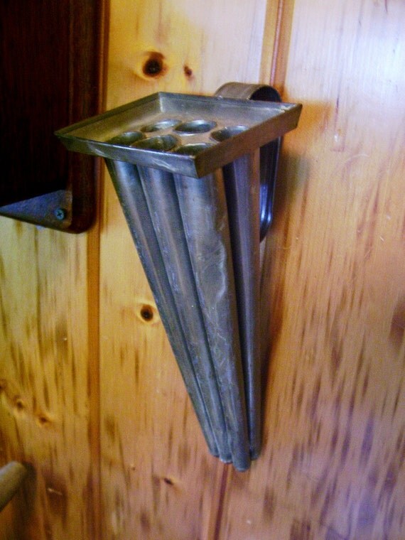 Primitive Antique Tin Candle Mold Rustic by