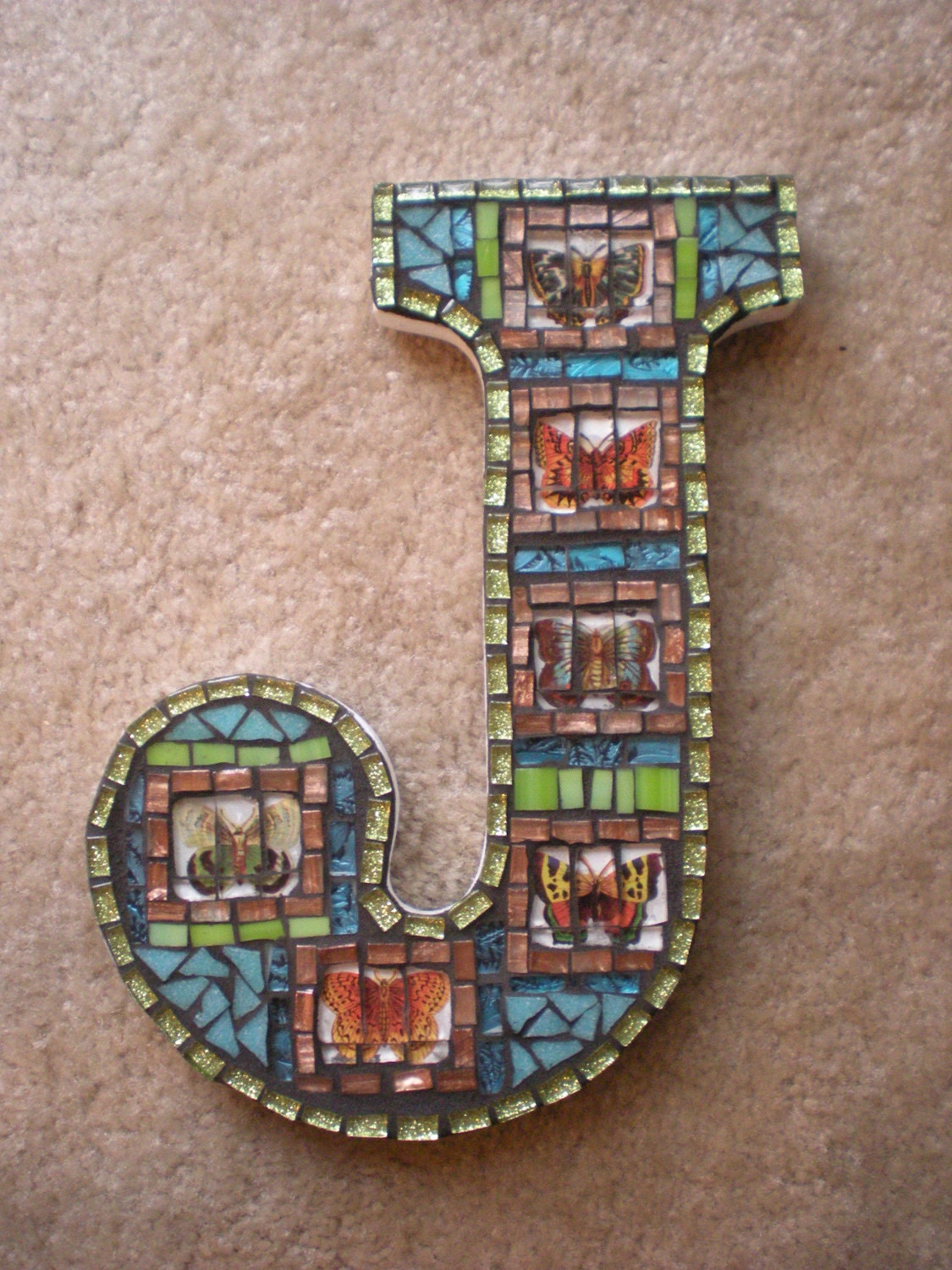 Custom Mosaic Monogram You choose the color, letter, and design