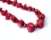 Necklace Ruby Red Glass Crystal