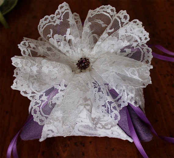 Ring Bearer Wedding Pillow Vintage "AMETHYST DREAM" Special reg. 35.00 now 15.00