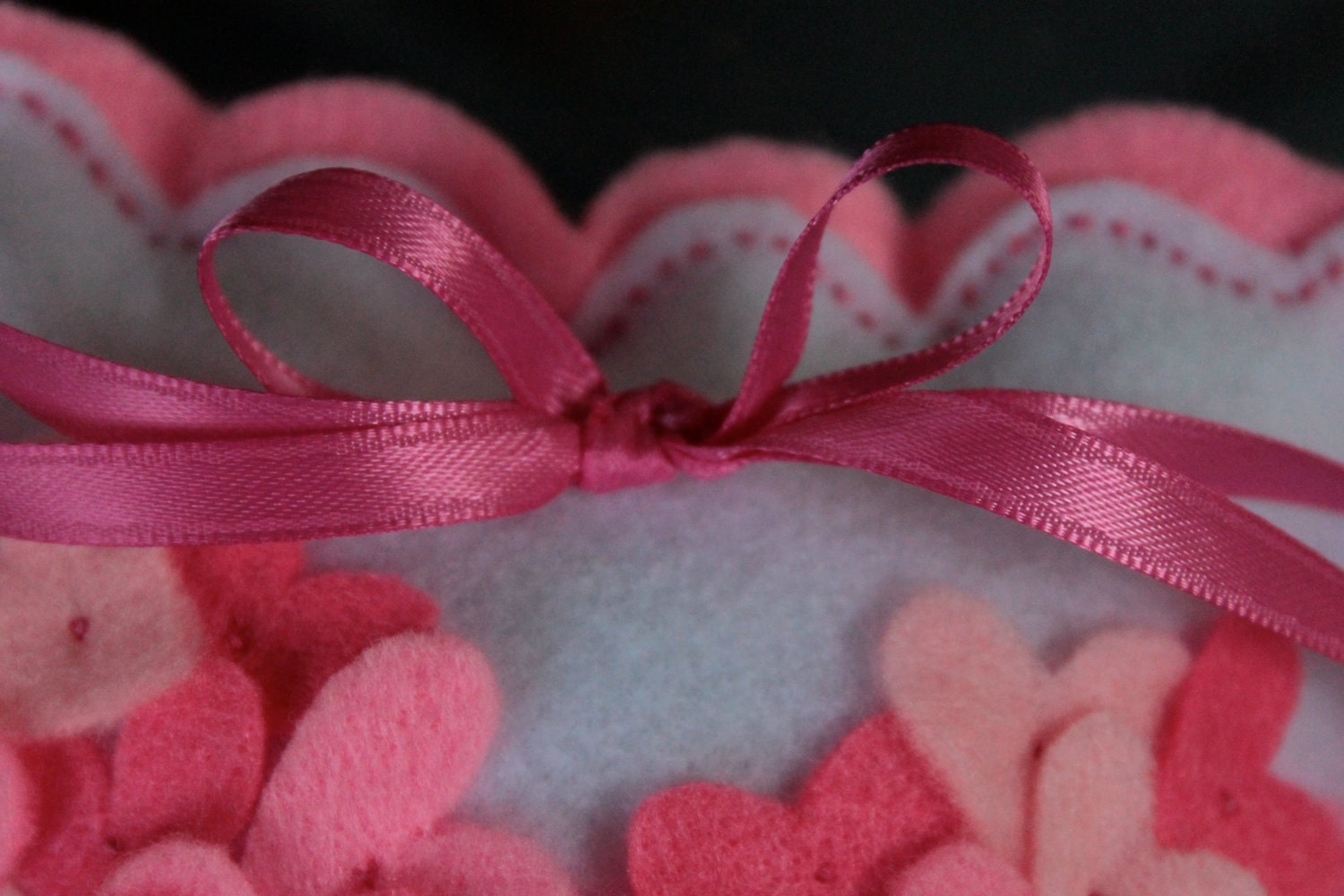 One of a Kind Felt Two Hearts Wedding Ring Bearer  or Valentine Pillow Special reg. 16.00 now 11.00