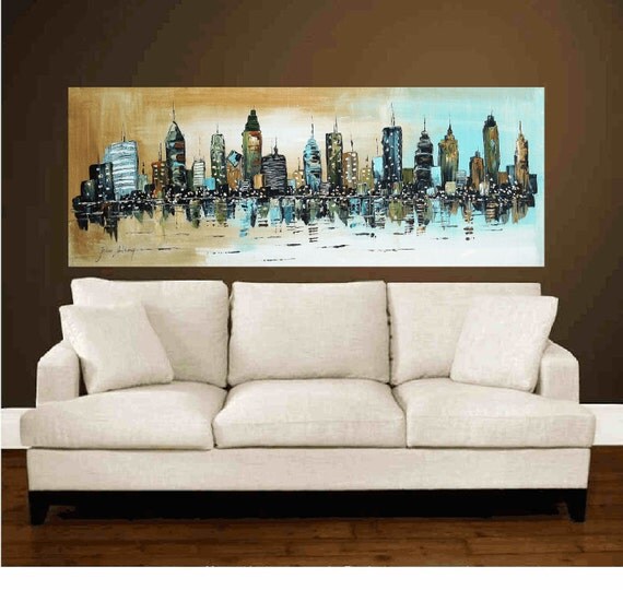 72"xxl City large abstract textured painting original , from jolina anthony signet express shipping
