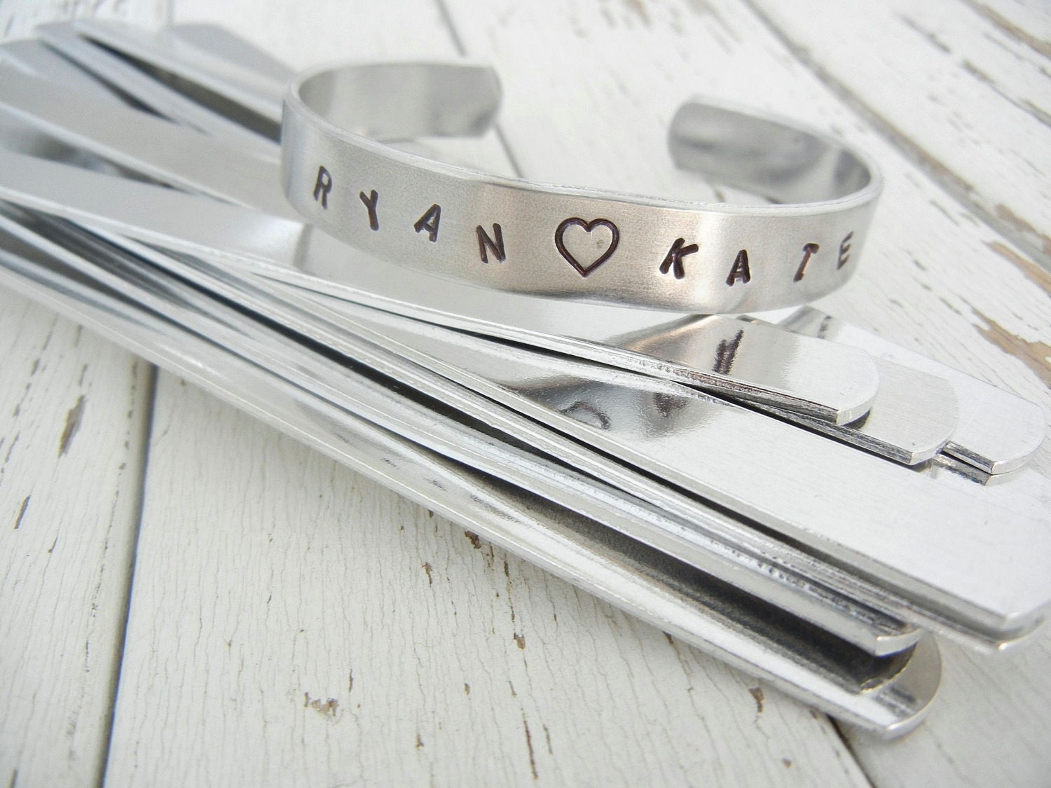 6" x 3/8" ALUMINUM 14g Bracelet Blanks - 10 Pack - Aluminum Bracelet Making Blank for Hand Stamped Cuff