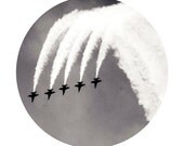 jet plane circle print - art print geometric monochromatic print black and white Black Friday Cyber Monday - 8x10 photo print