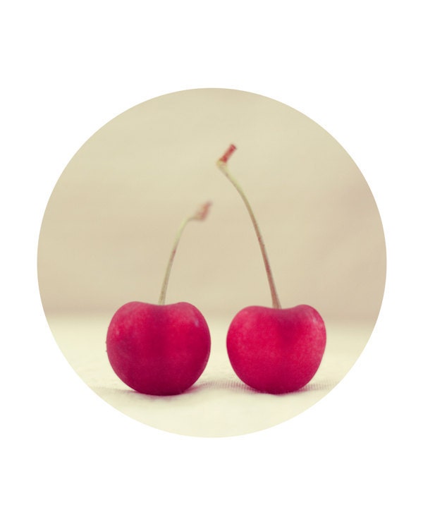 food photography kichen geometric - still life cherries color circle print red fine art Black Friday Cyber Monday - 8x10 print