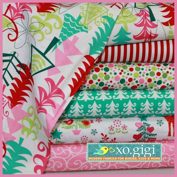 Michael Miller Christmas Fabric Bundle 1 yard by XOgigi on Etsy