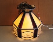 Vintage Leaded Stained Glass Chandelier Lamp Light Shade Tiffany's Style