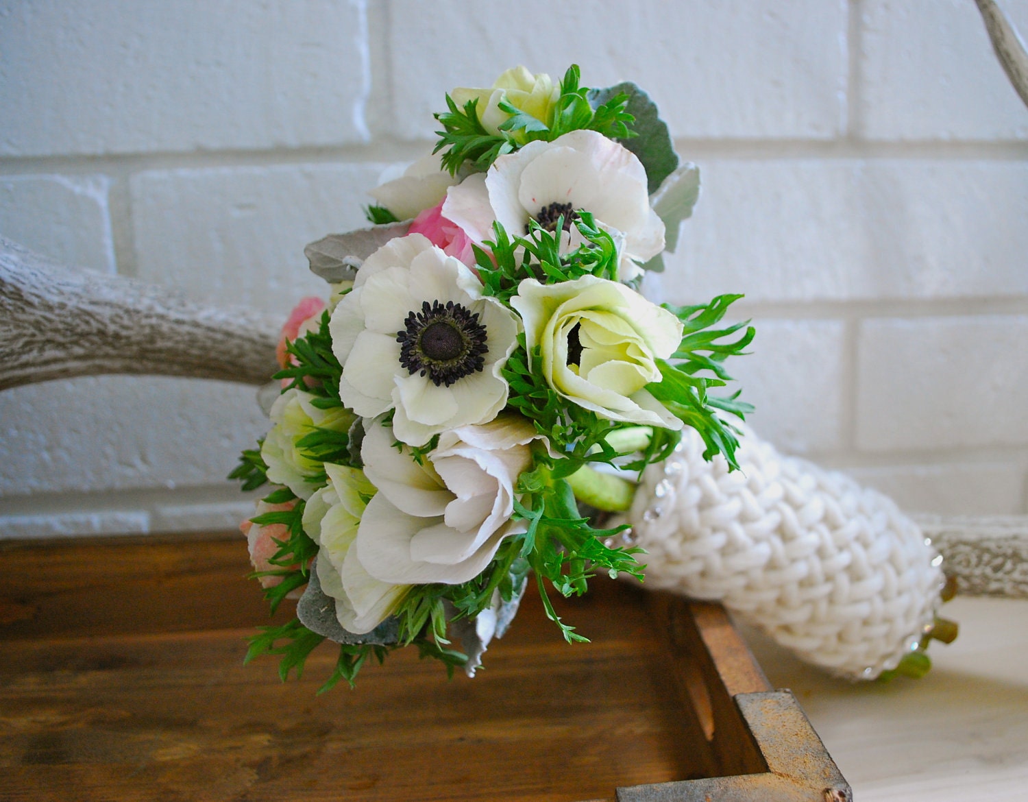 Bouquet wrap, hand knit, custom