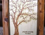 Hand Crafted OOAK Wedding  "Guestbook" Tree with Hand Painted Leaves- Large