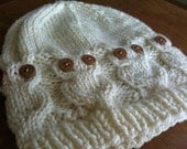 Owl Knit Hat - with button eyes all the way around