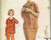 1960s Maternity Top, Skirt, Pants, and Dickie Advance 3119 Size 18 Bust 38 1960s Vintage Sewing Pattern