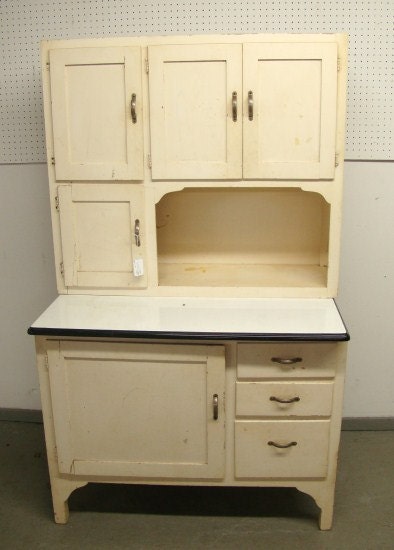 Vintage White Hoosier Kitchen Cabinet Cupboard-RESERVED FOR MICHELE O.