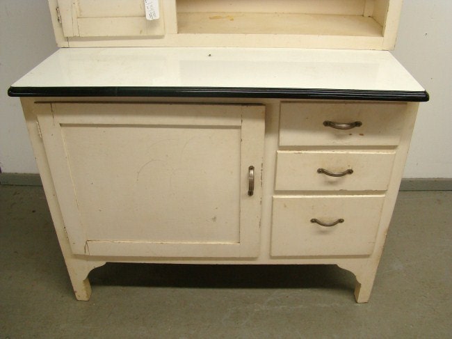 Vintage White Hoosier Kitchen Cabinet Cupboard-RESERVED FOR MICHELE O.