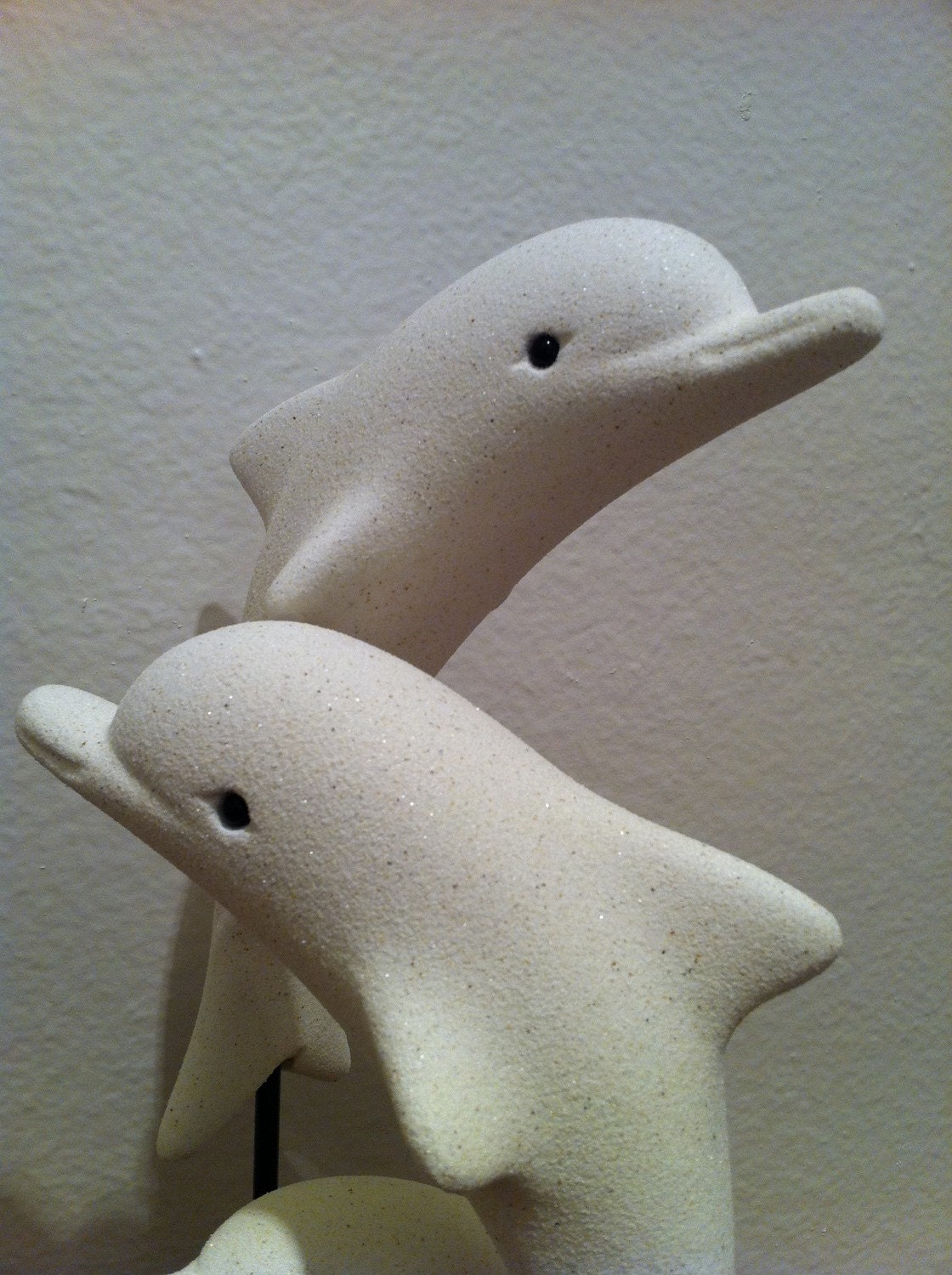 Handmade Ocean Art set of Dolphins Modernist Statue