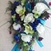 Royal Peacock Wedding Flowers Bridal Bouquet Real Touch Roses and Orchids TeaL, PLuM, BLue, aND GReeN WeDDiNG FLoWeRS