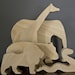 Wooden African Animal Set (Elephant, Snake, Giraffe, Lion, Hippo)