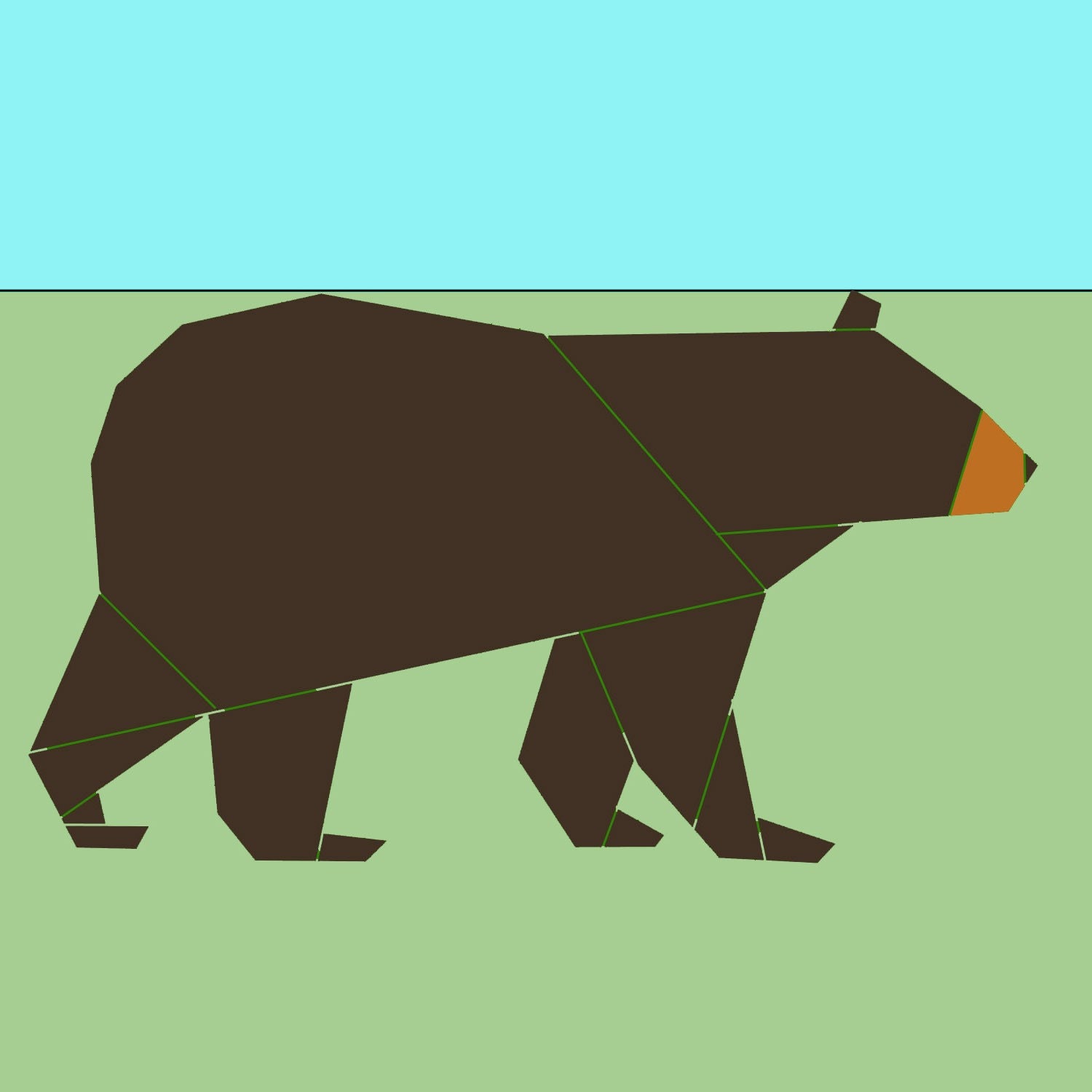Black Bear paper-piecing quilt pattern, PDF